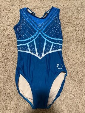 Blue gymnastics leotard